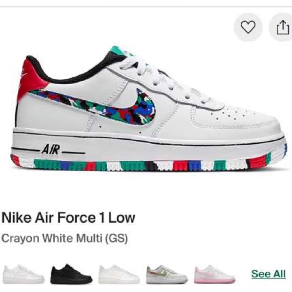 Nike Air Force 1 White with Blue and Green Accents